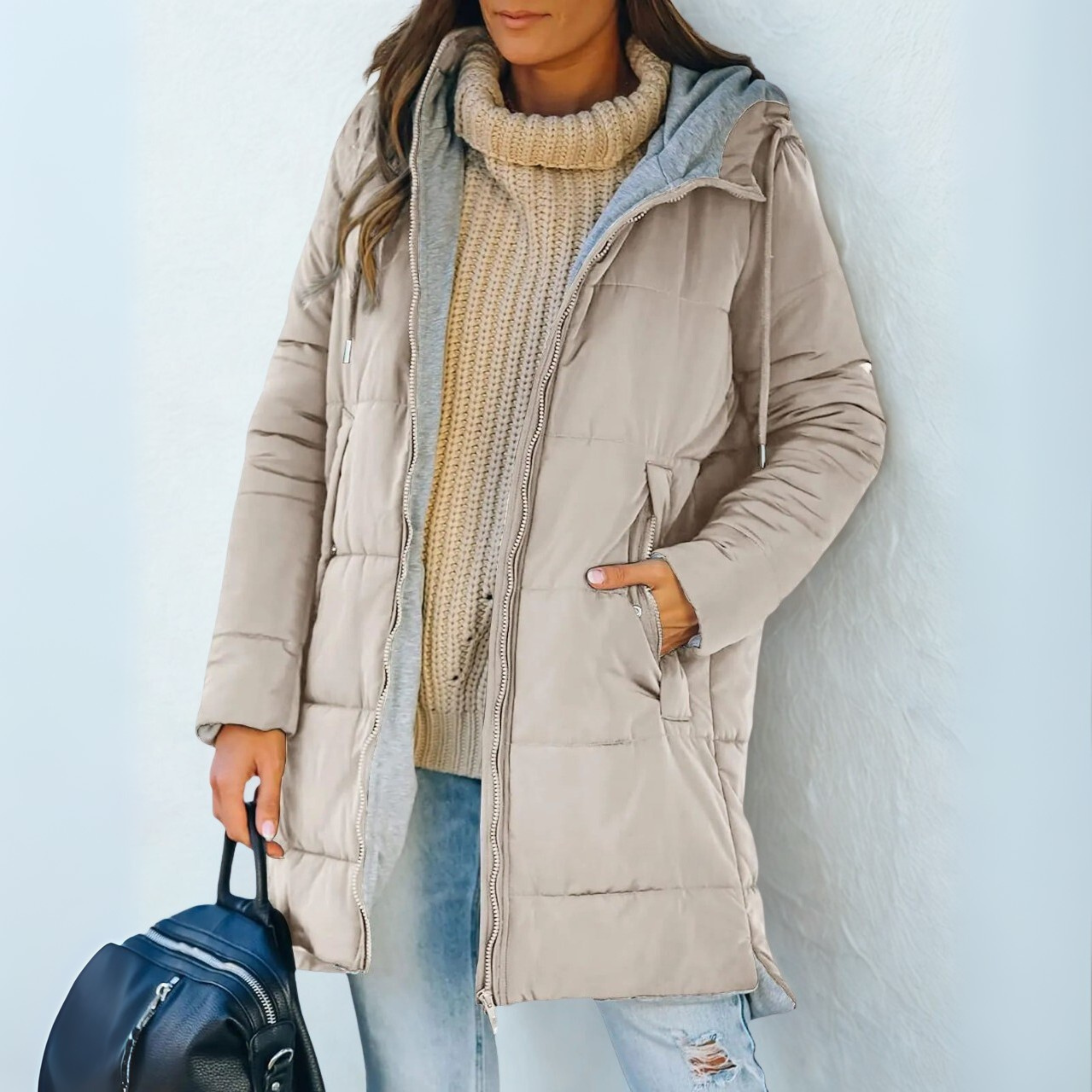 Luna Ainsley Hooded Puffer Down Jacket Cozy Warmth with Modern Elegance