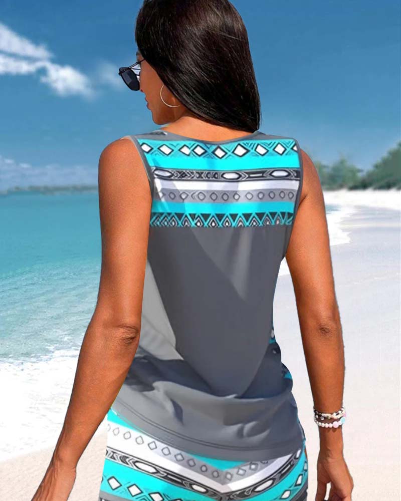 Lucinda - Tankini Featuring Geometric Print