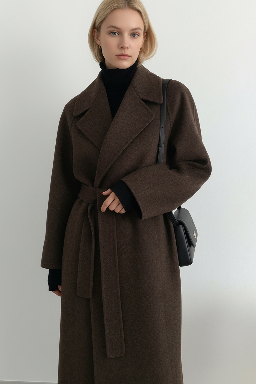 Kaith | Elegant Belted Long Coat