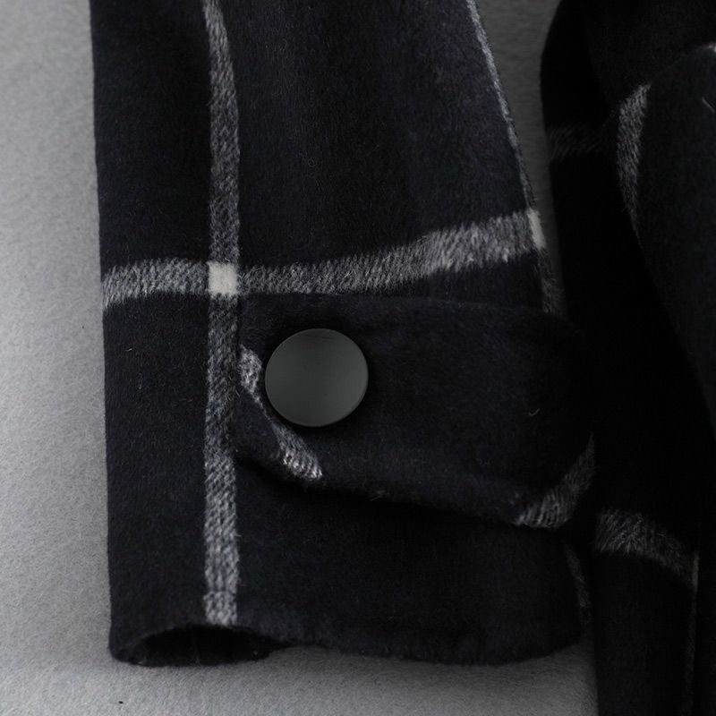 Luna Retro Lapel Black Tweed Coat | Vintage Elegance Meets Modern Strength