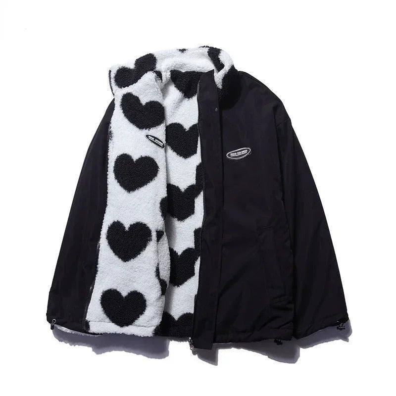 Elena™ Reversible Heart Jacket | Elegant Comfort & Two-in-One Style