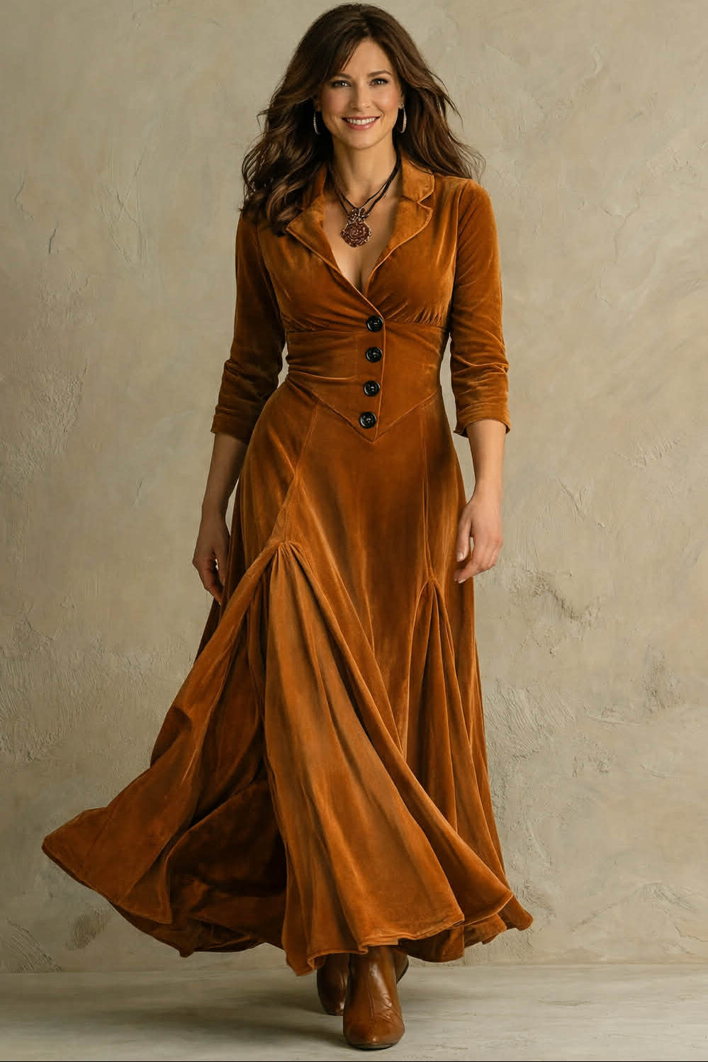 Selina - Elegant Velvet Maxi Dress