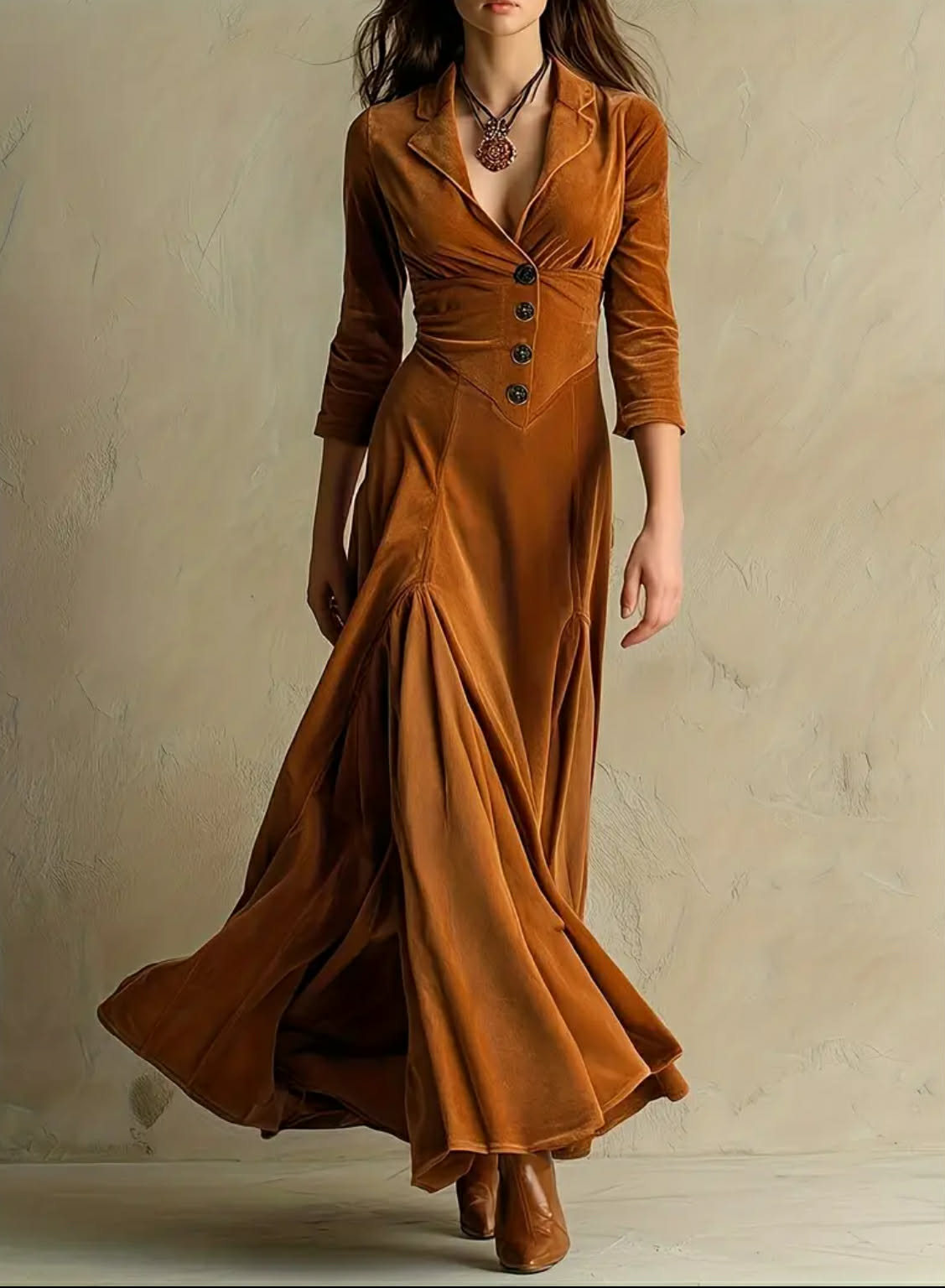 Selina - Elegant Velvet Maxi Dress