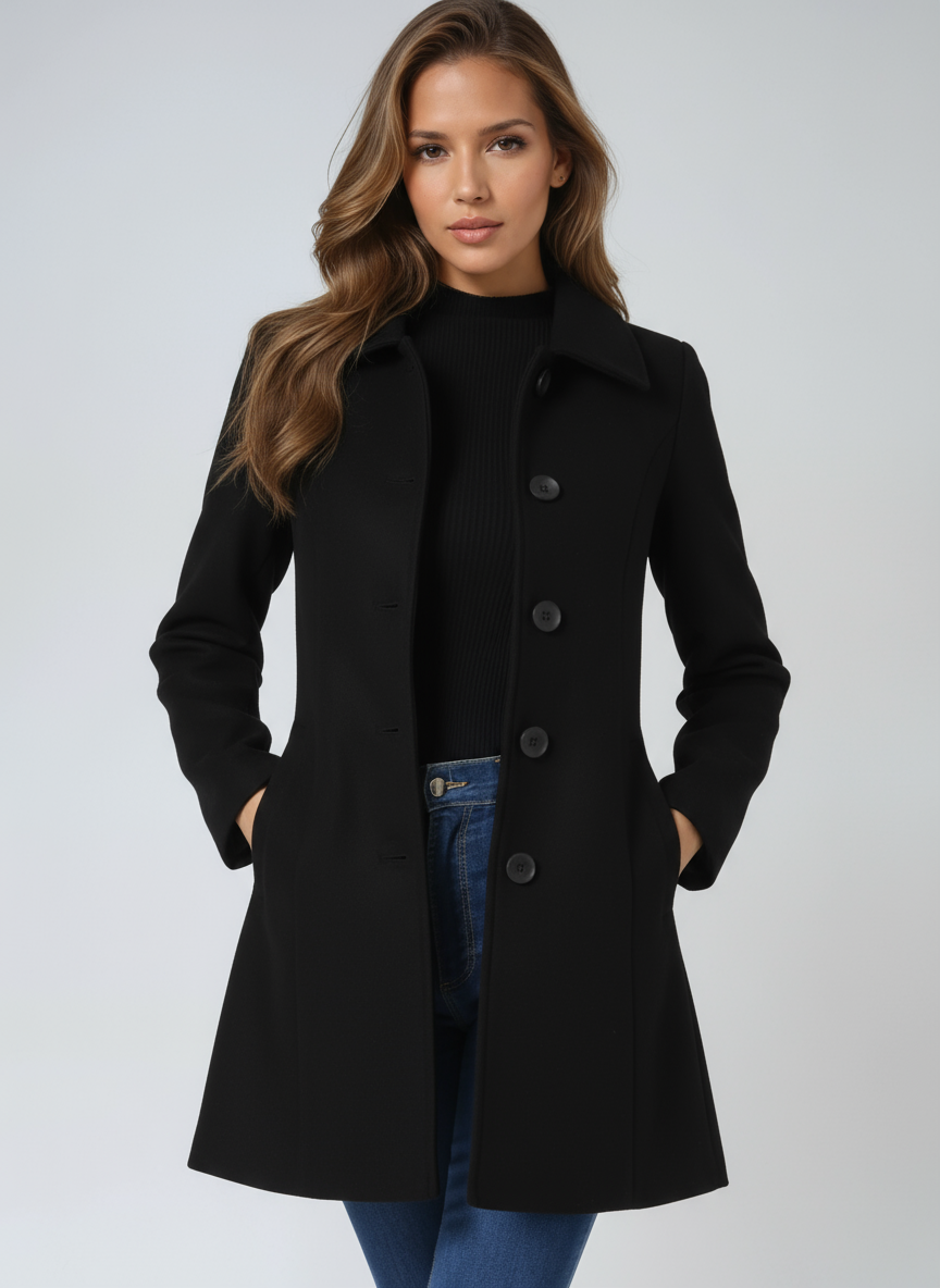 Luna Women's Single Breasted Winter Trench Coat
