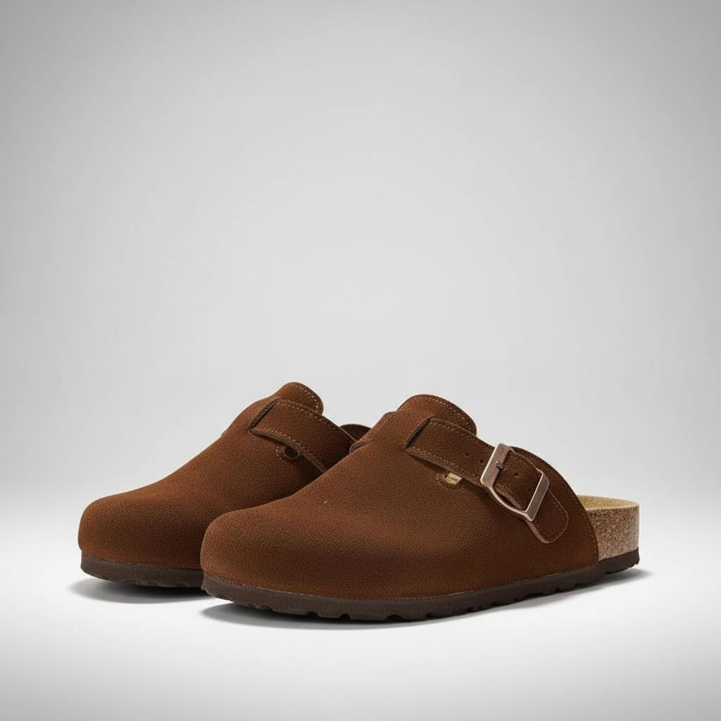 BIRKENSTOCK Boston Soft Footbed Suede Clog Light Brown