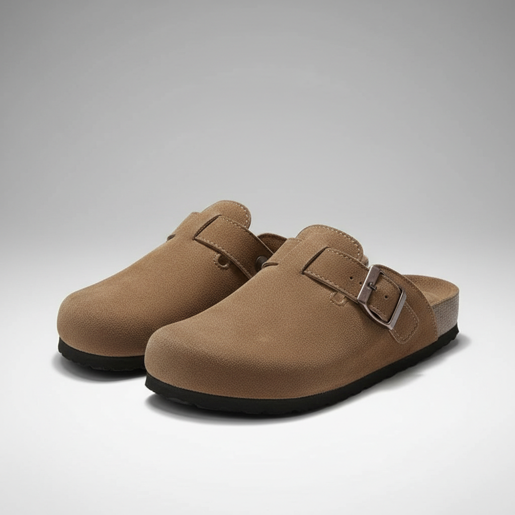 BIRKENSTOCK Boston Soft Footbed Suede Clog Light Brown