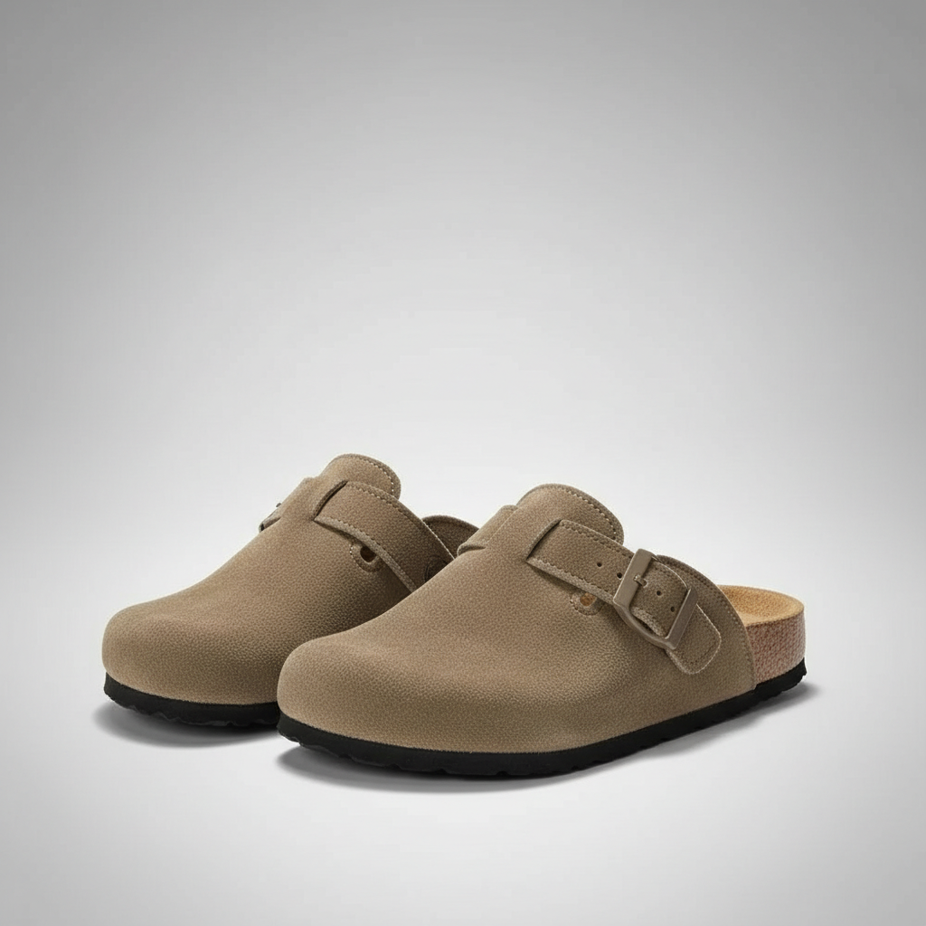 BIRKENSTOCK Boston Soft Footbed Suede Clog Light Brown
