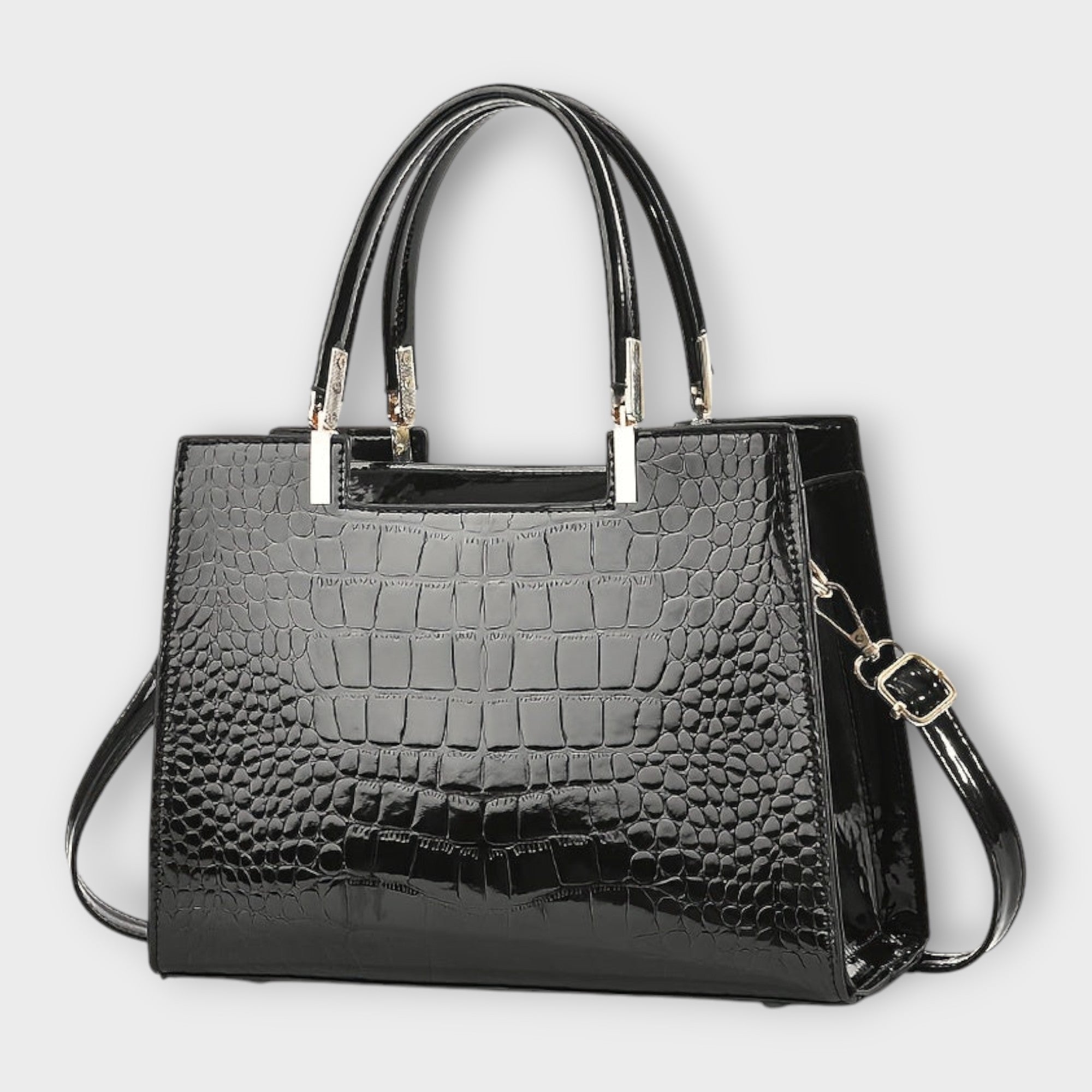 Maison Verdelle - Shiny Crocodile Skin Pattern Handbag