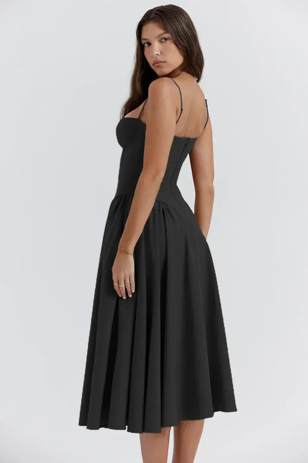Joanne - Sophisticated sleeveless corset dress
