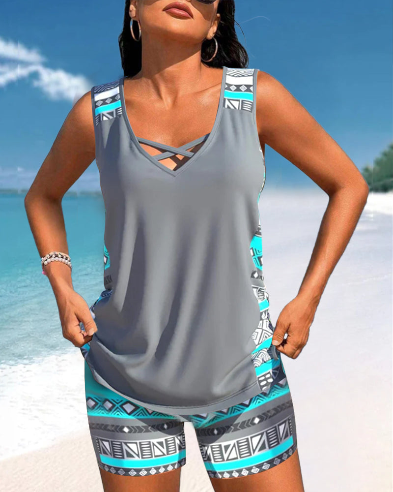 Lucinda - Tankini Featuring Geometric Print