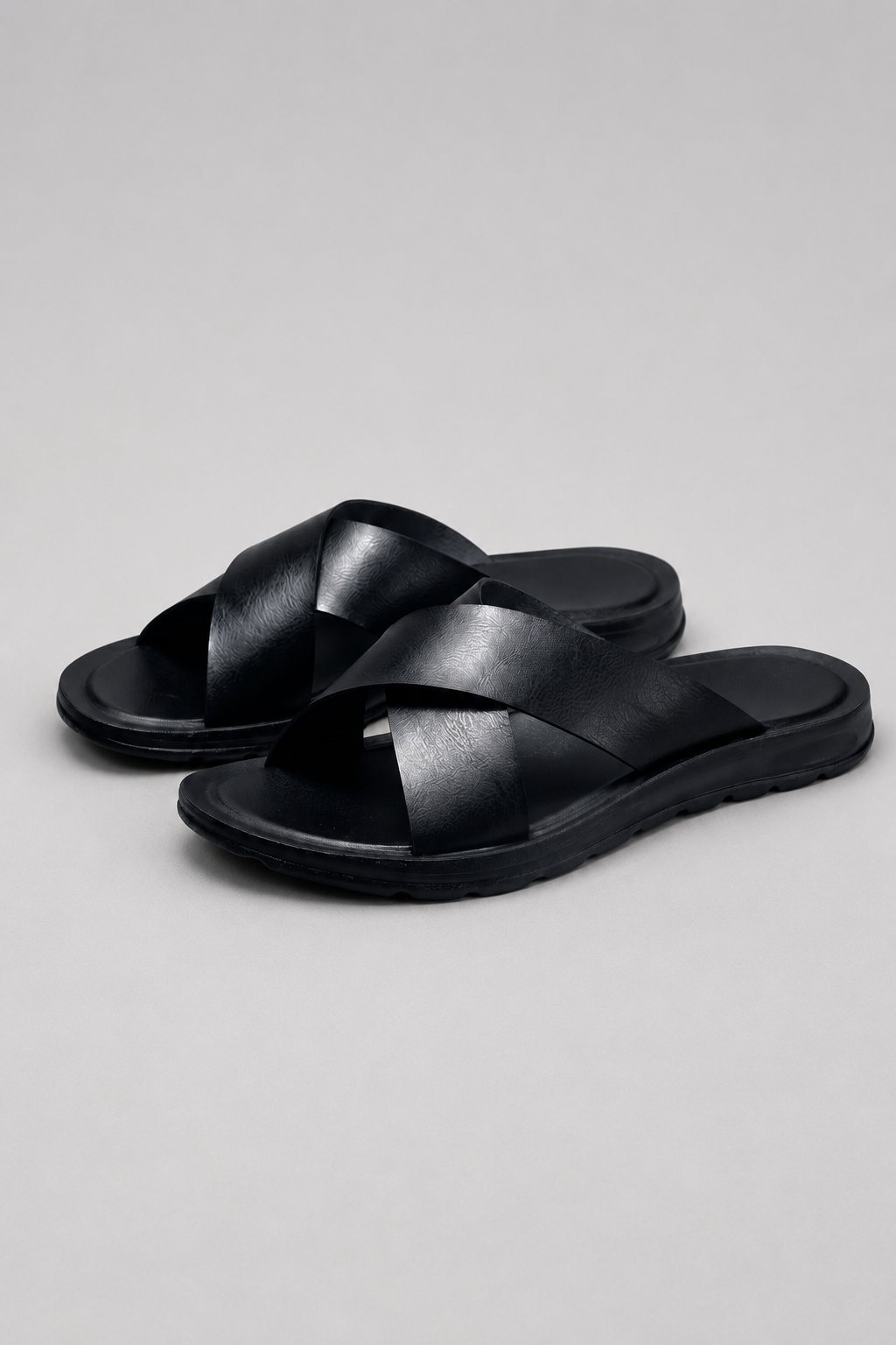 Men's Leather Slip-On Sandals Open Toe Casual Comfort