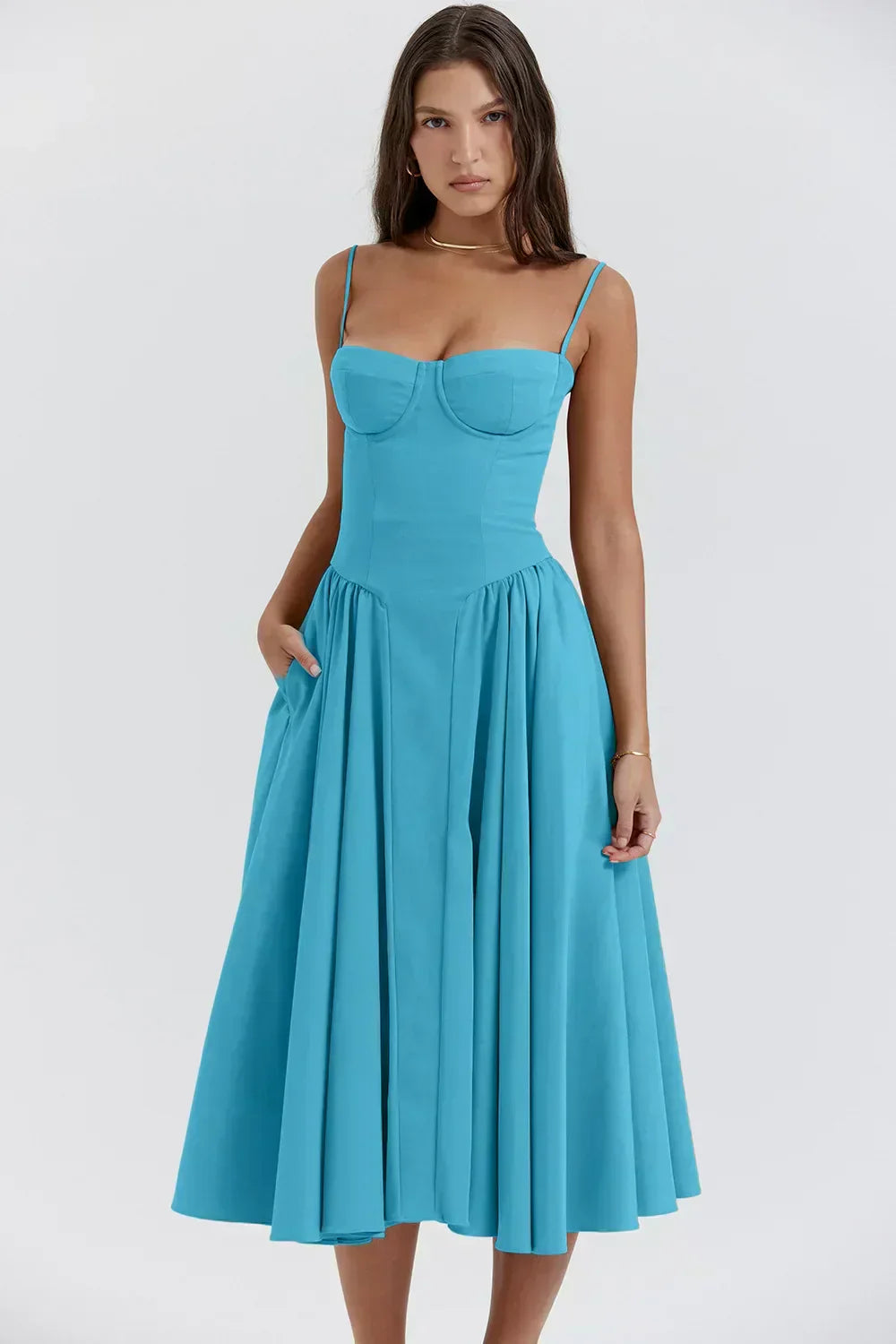 Joanne - Sophisticated sleeveless corset dress