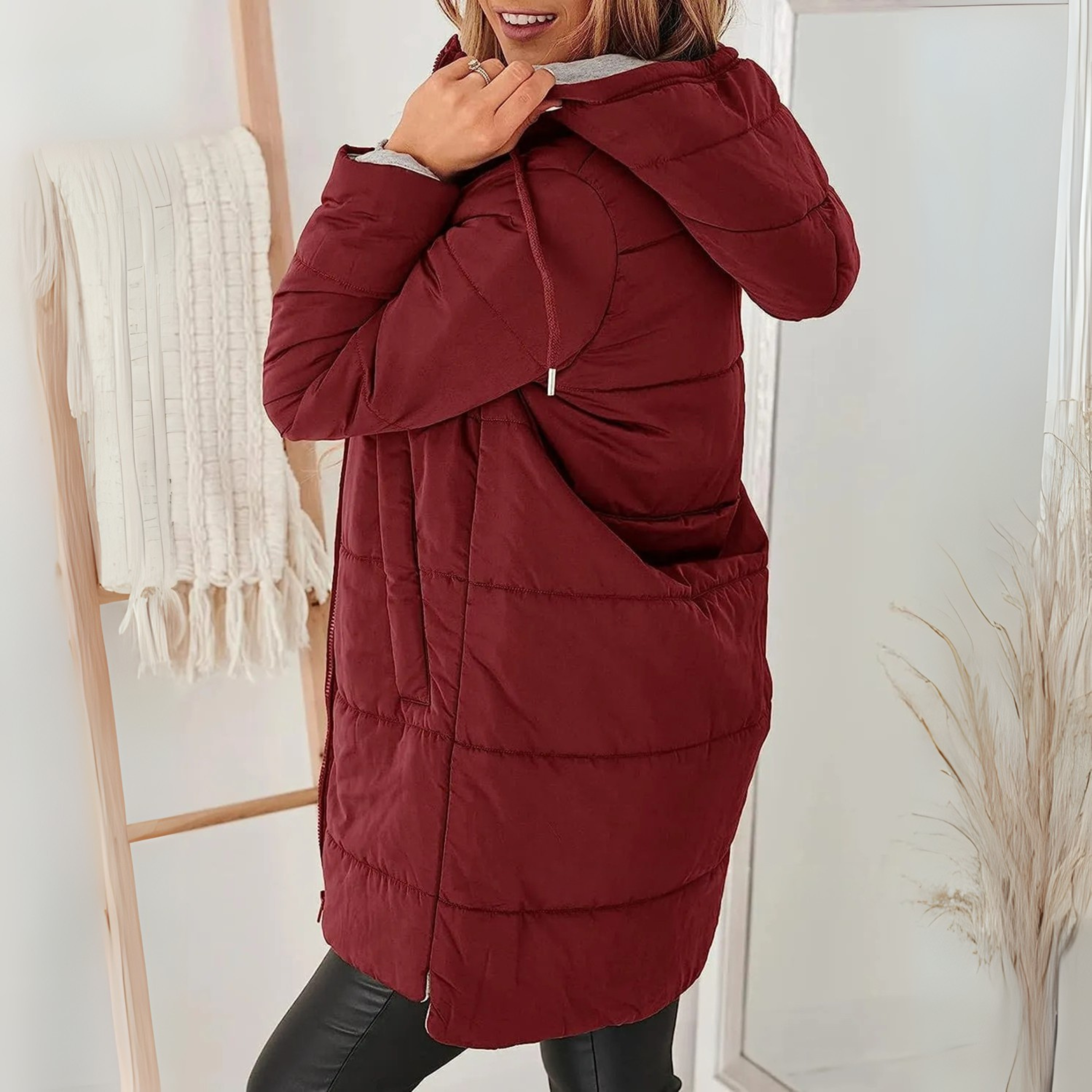 Luna Ainsley Hooded Puffer Down Jacket Cozy Warmth with Modern Elegance