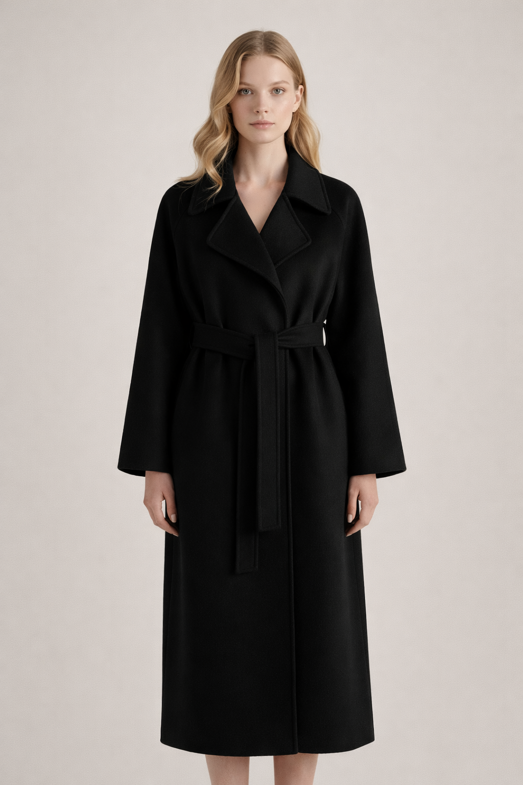 Kaith | Elegant Belted Long Coat