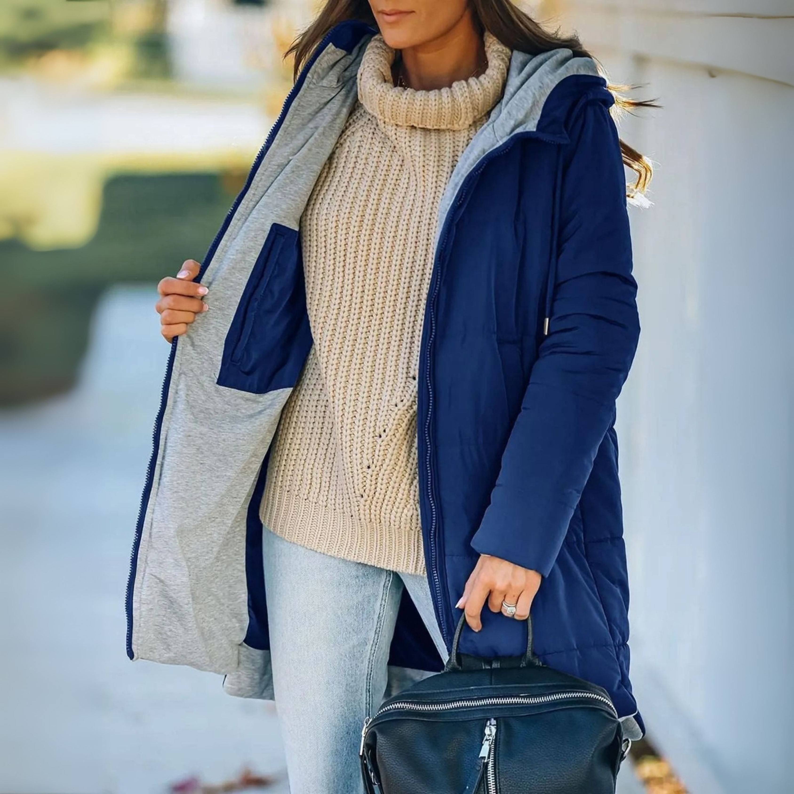 Luna Ainsley Hooded Puffer Down Jacket Cozy Warmth with Modern Elegance