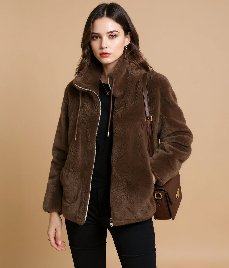 Luna Relaxed-Fit Avelora Cozy Zip Jacket | Effortless Warmth Meets Everyday Style