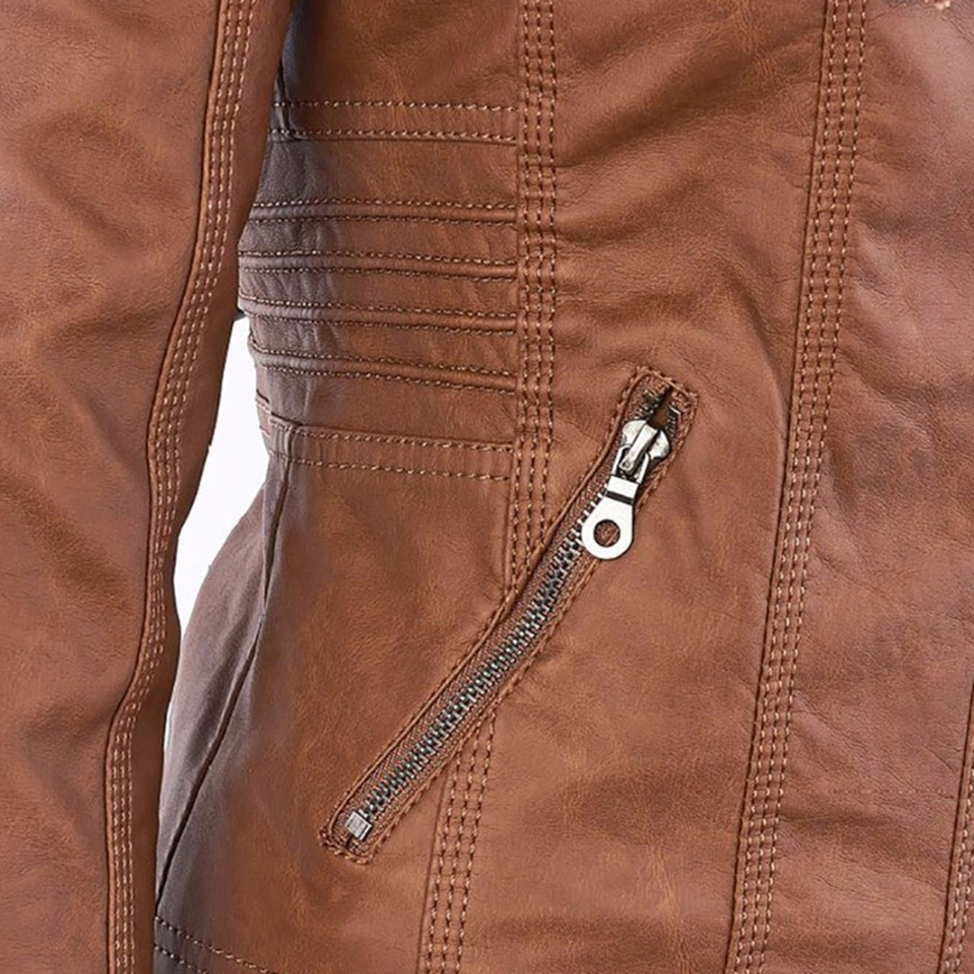 Amelia Slim-Fit Faux Leather Jacket | Effortless Style, All-Day Ease