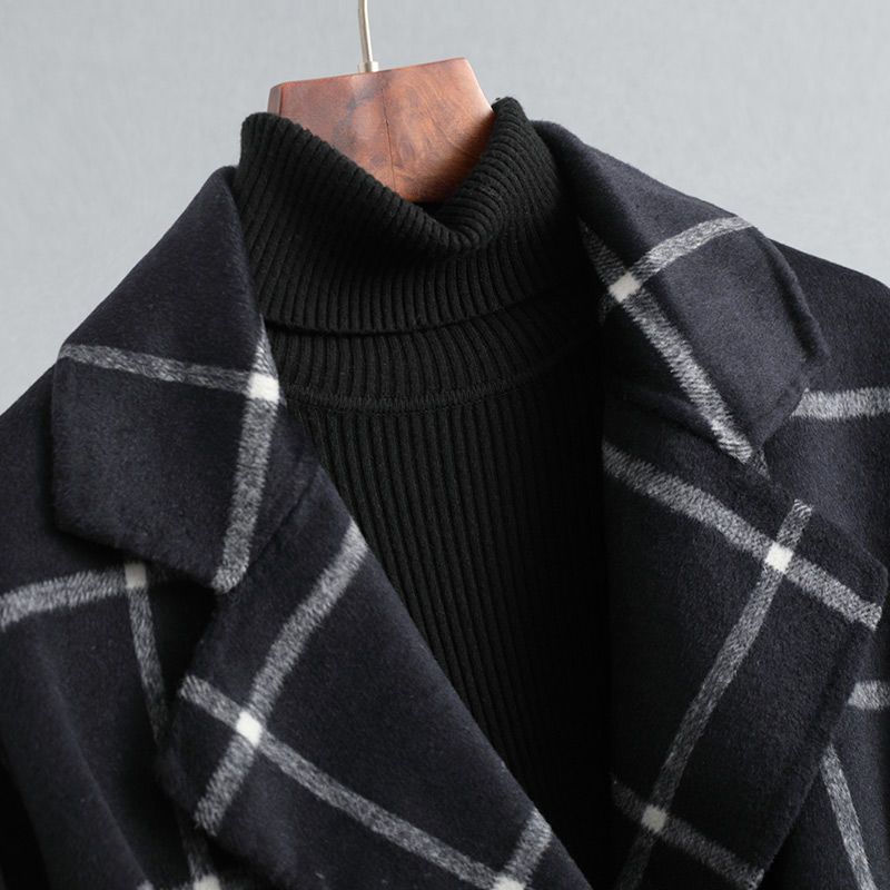 Luna Retro Lapel Black Tweed Coat | Vintage Elegance Meets Modern Strength