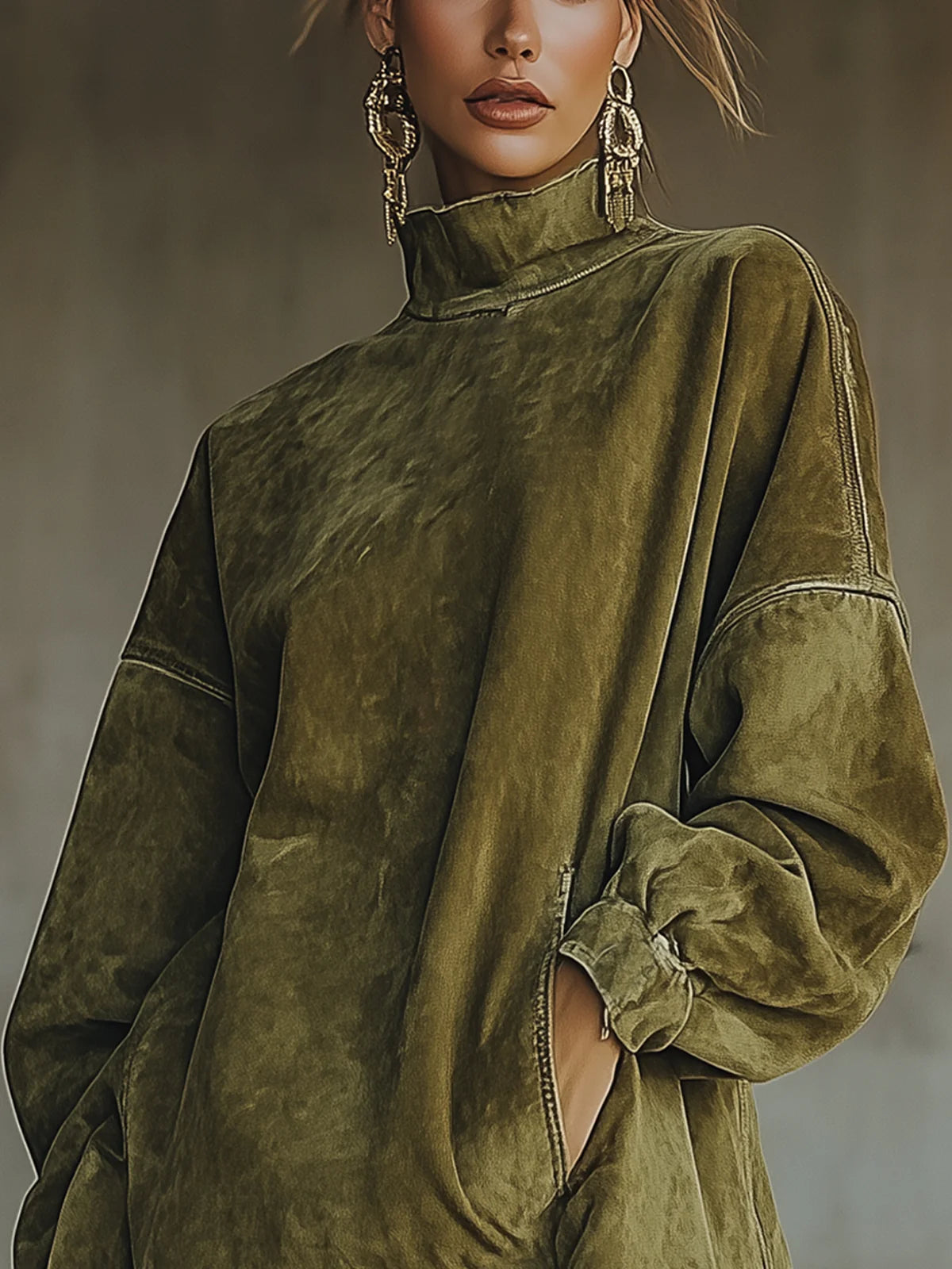 Lunarae | Cozy Suede Fringe Dress
