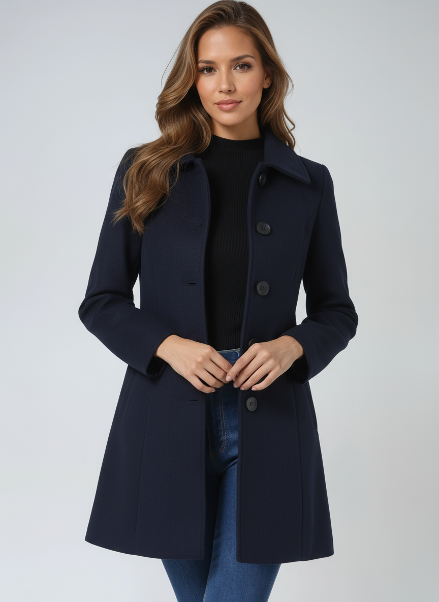 Luna Women's Single Breasted Winter Trench Coat