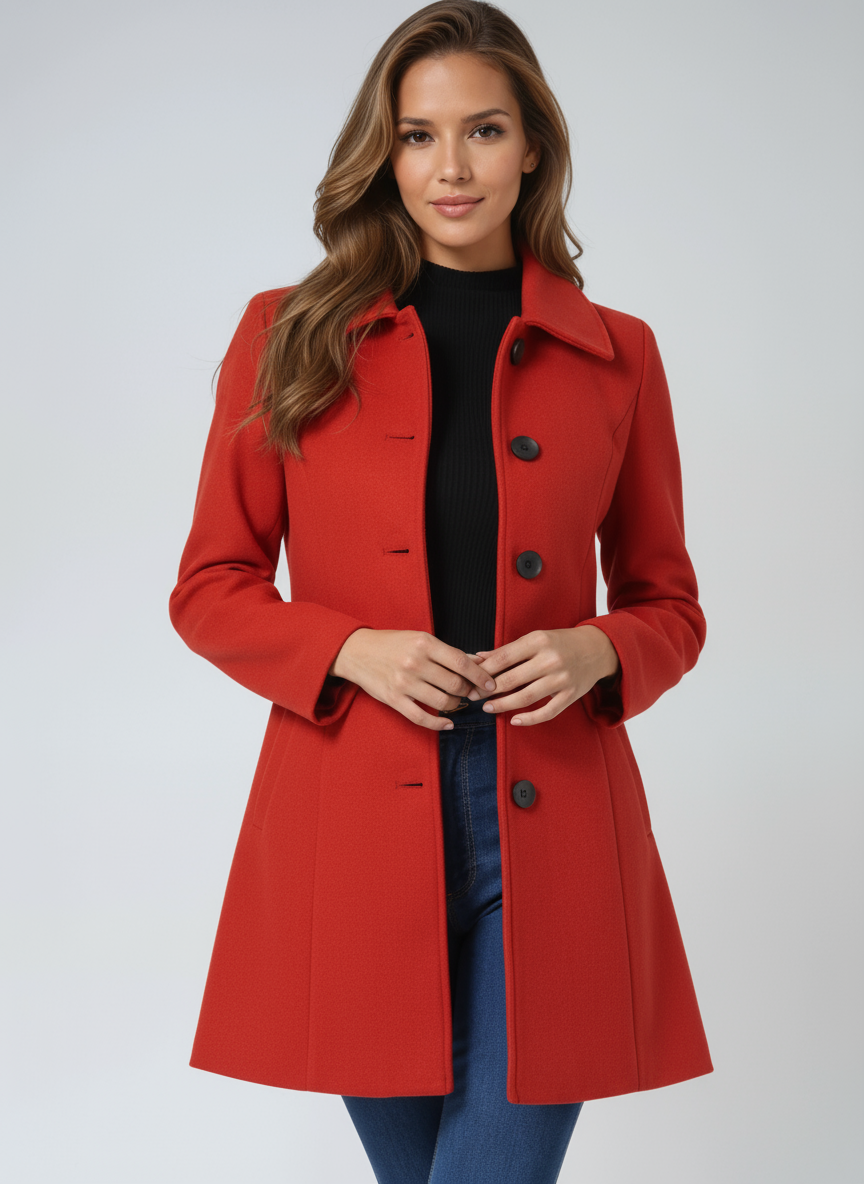 Luna Women's Single Breasted Winter Trench Coat