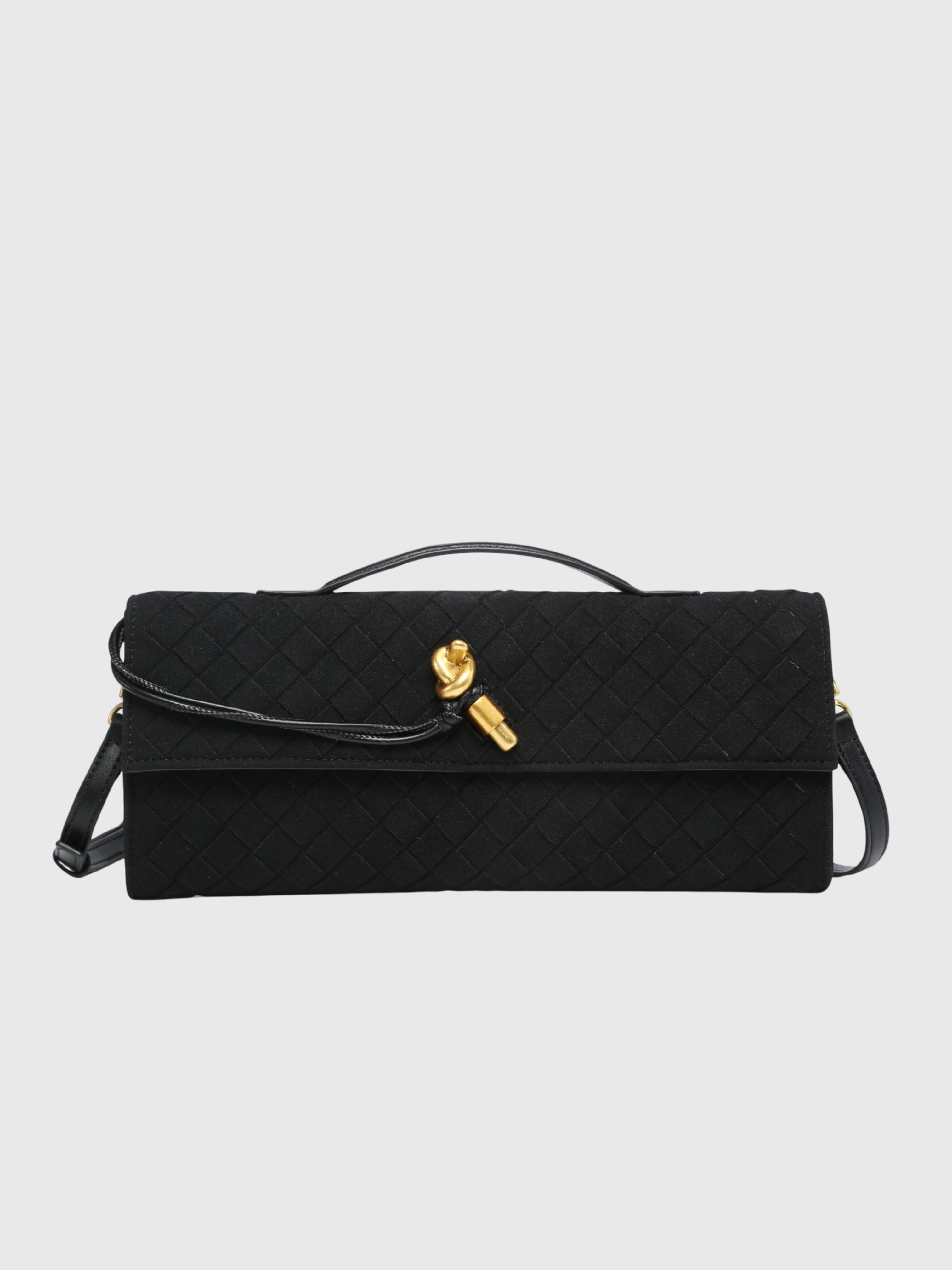 Cherry | Luxe Woven Suede Clutch