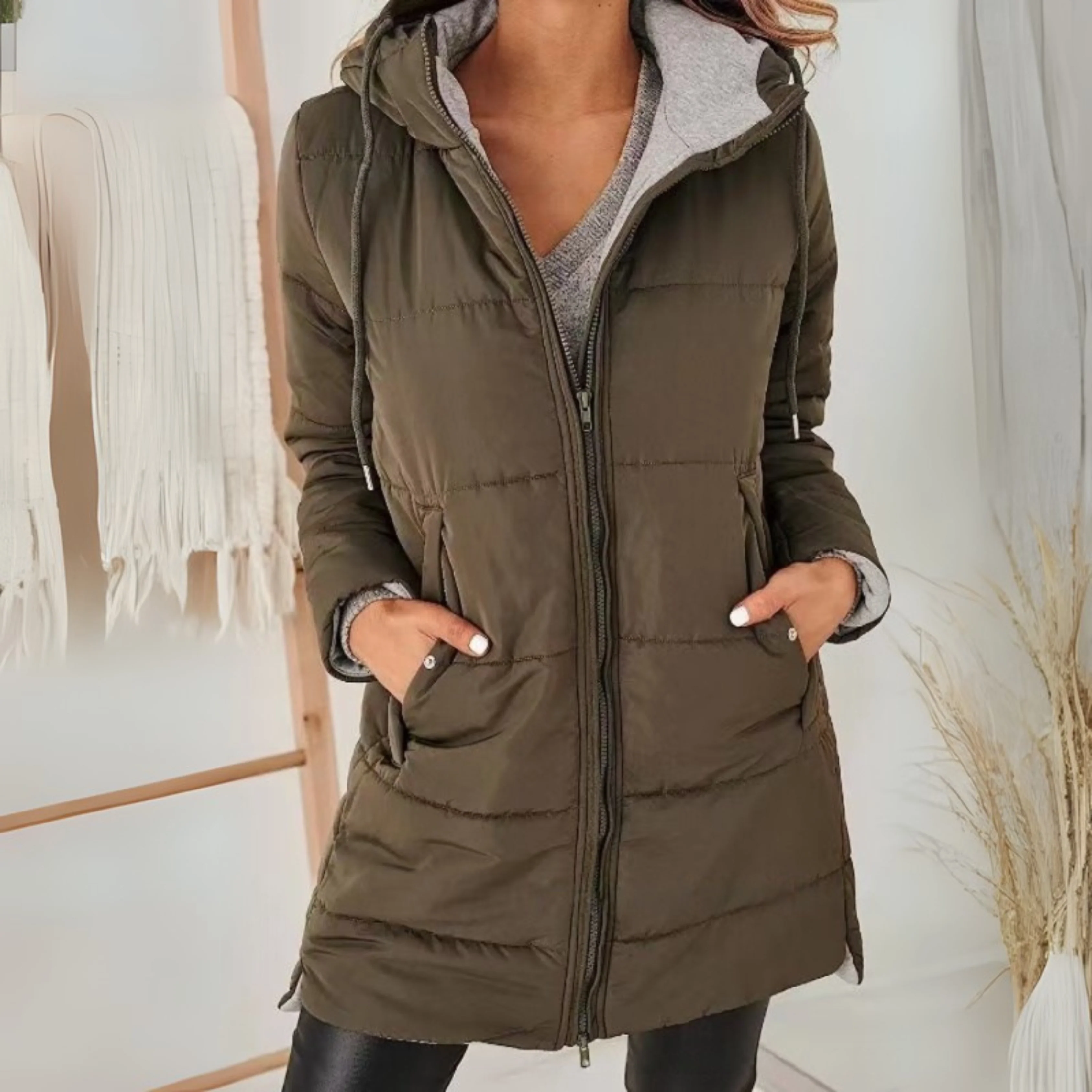 Luna Ainsley Hooded Puffer Down Jacket Cozy Warmth with Modern Elegance
